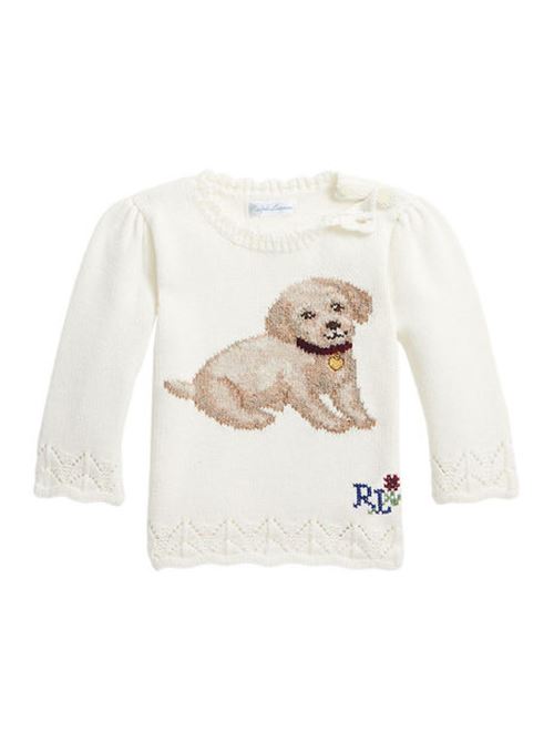 Maglione Bambina bianco lavorato a maglia POLO RALPH LAUREN | 310916539001
